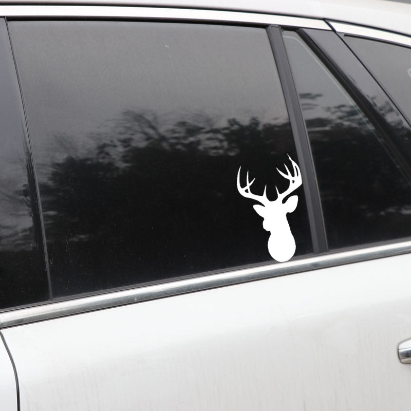 7.9CM*12.5CM Creative Head Of Christmas Deer Car Sticker Vinyl Decal Black/Silver C23-0069