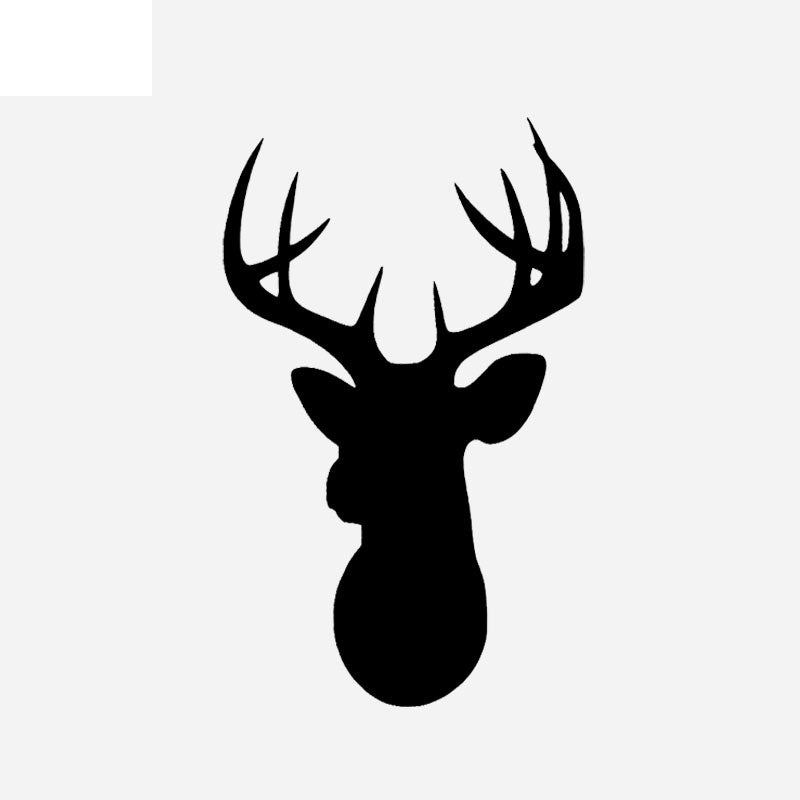 7.9CM*12.5CM Creative Head Of Christmas Deer Car Sticker Vinyl Decal Black/Silver C23-0069