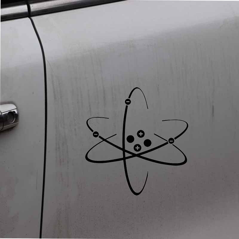 15CM*15.8CM Interesting Laboratory Microscope Vinly Decal Atom Science Car Sticker Decor Black/Silver C27-0292