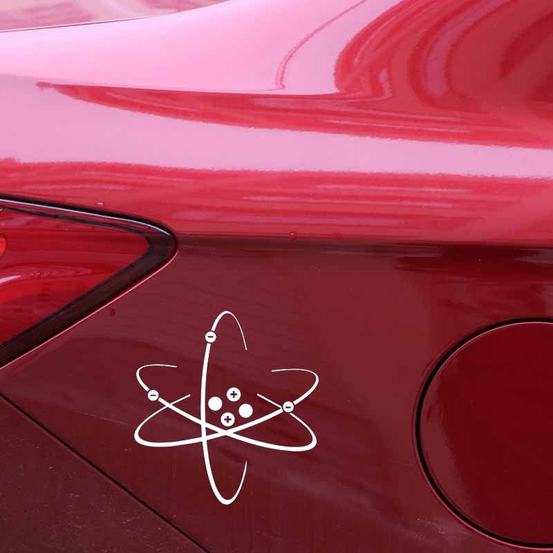 15CM*15.8CM Interesting Laboratory Microscope Vinly Decal Atom Science Car Sticker Decor Black/Silver C27-0292
