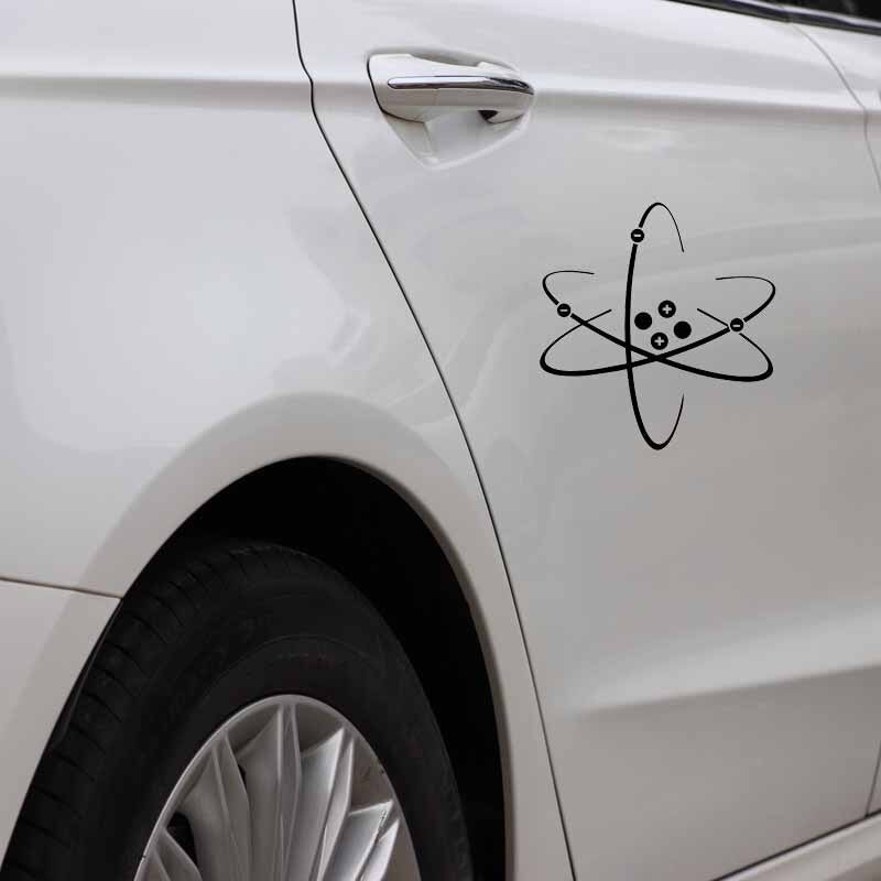 15CM*15.8CM Interesting Laboratory Microscope Vinly Decal Atom Science Car Sticker Decor Black/Silver C27-0292