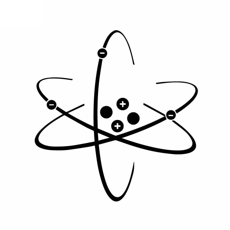 15CM*15.8CM Interesting Laboratory Microscope Vinly Decal Atom Science Car Sticker Decor Black/Silver C27-0292