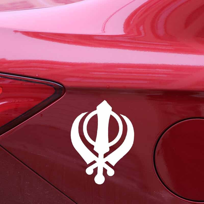 10CM*13.4CM SIKH Khanda Religious Symbol Vinyl Decal Mysterious Car Sticker Delicate Black/Silver C27-0267