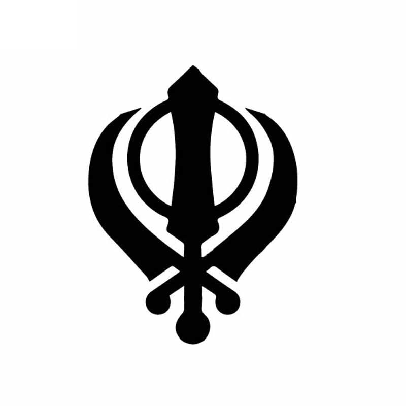 10CM*13.4CM SIKH Khanda Religious Symbol Vinyl Decal Mysterious Car Sticker Delicate Black/Silver C27-0267