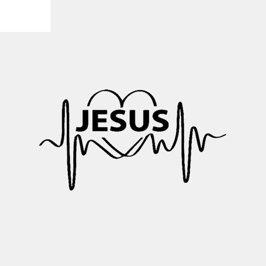 14.7CM*7.9CM Jesus Lifeline Heart Religious Car sticker Vinyl Decal Popular Christian Black/Silver C3-1383