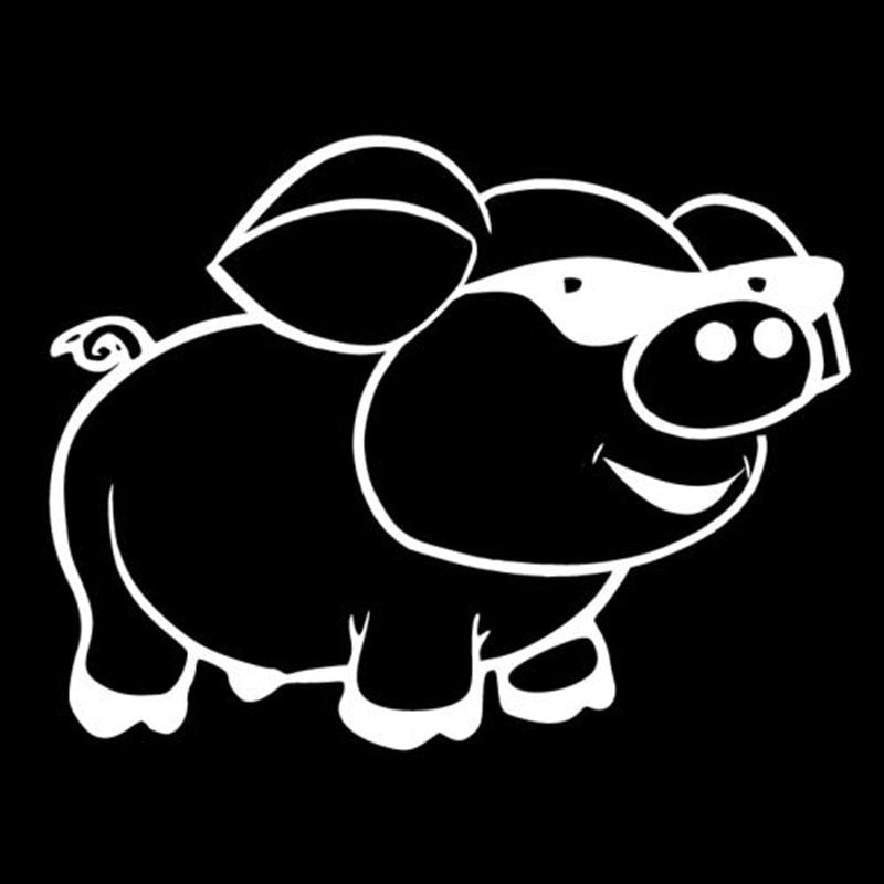 15X11.6CM COOL PIG Fashion Vinyl Car Sticker Motorcycle Decal Black Silver Car-styling S6-2369