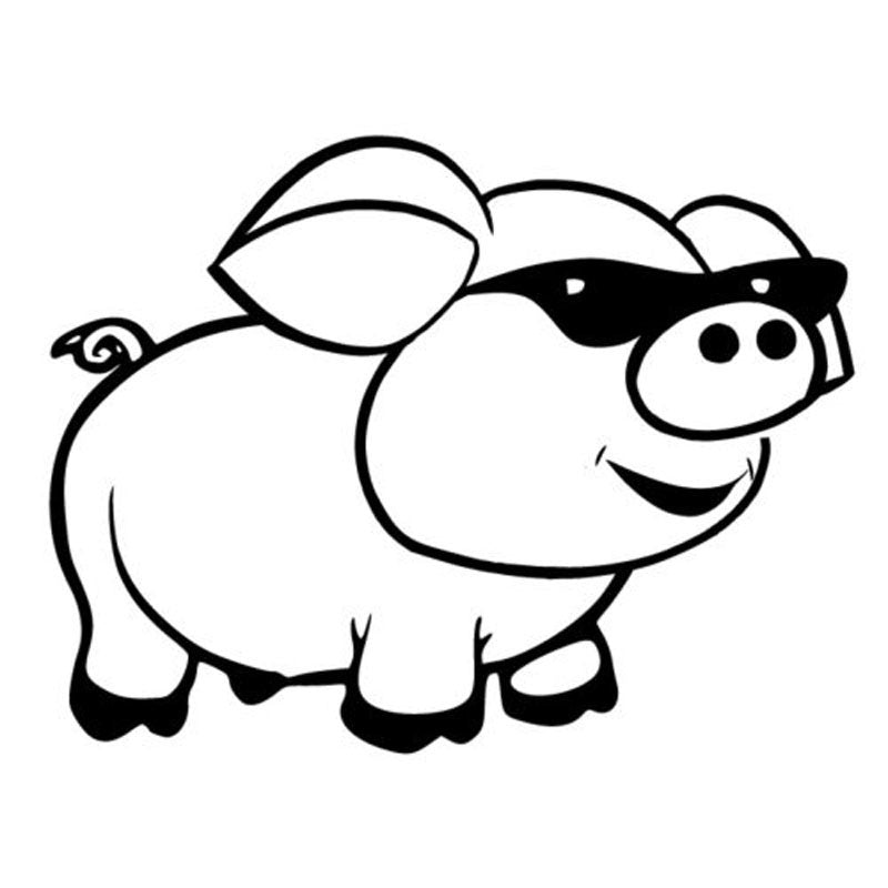 15X11.6CM COOL PIG Fashion Vinyl Car Sticker Motorcycle Decal Black Silver Car-styling S6-2369