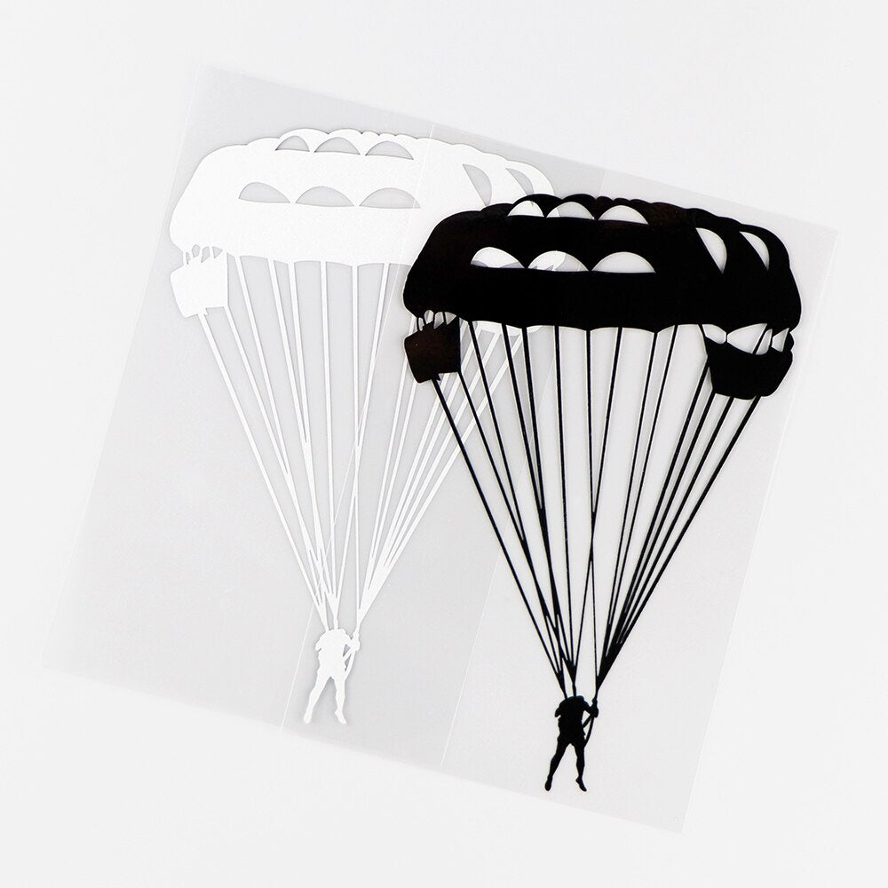 10.5×15.9CM Interesting Boy Extreme Parachute Sports Vinyl Car Sticker Decal Funny Decor Black / Silver 10A-0529