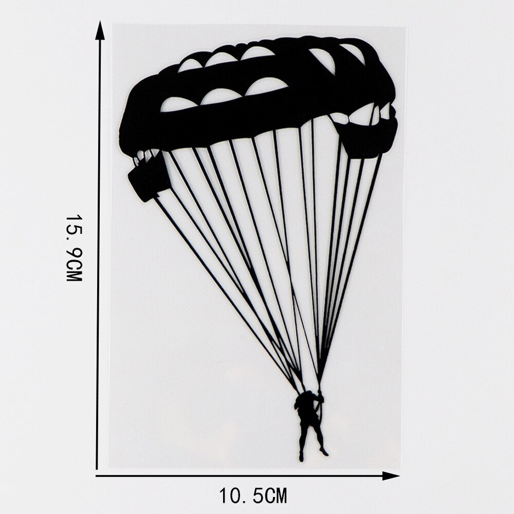 10.5×15.9CM Interesting Boy Extreme Parachute Sports Vinyl Car Sticker Decal Funny Decor Black / Silver 10A-0529