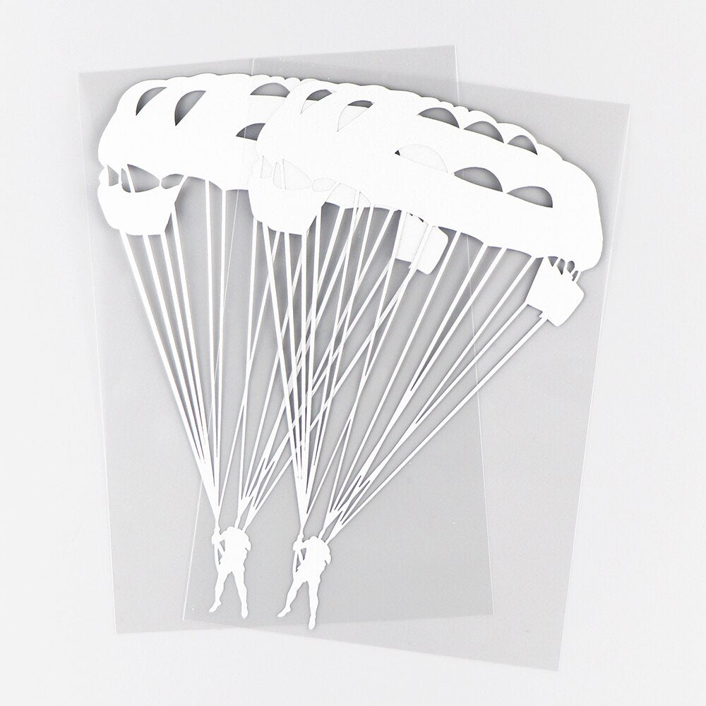 10.5×15.9CM Interesting Boy Extreme Parachute Sports Vinyl Car Sticker Decal Funny Decor Black / Silver 10A-0529