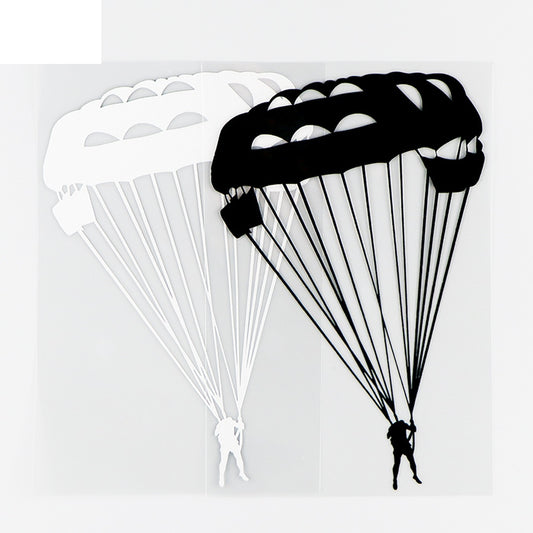10.5×15.9CM Interesting Boy Extreme Parachute Sports Vinyl Car Sticker Decal Funny Decor Black / Silver 10A-0529
