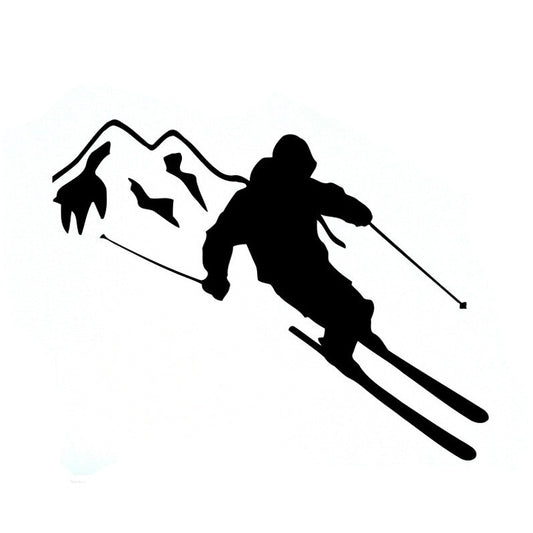 13.1CM*10.2CM Interesting Skiing Sports Silhouette Car Sticker Vinyl S9-0459