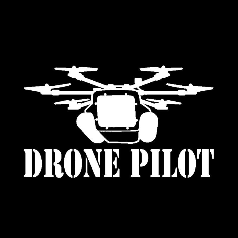 15.2CM*9CM " DRONE PILOT " UAV Drone Personality Car Sticker Vinyl Decal Black/Silver C3-0191