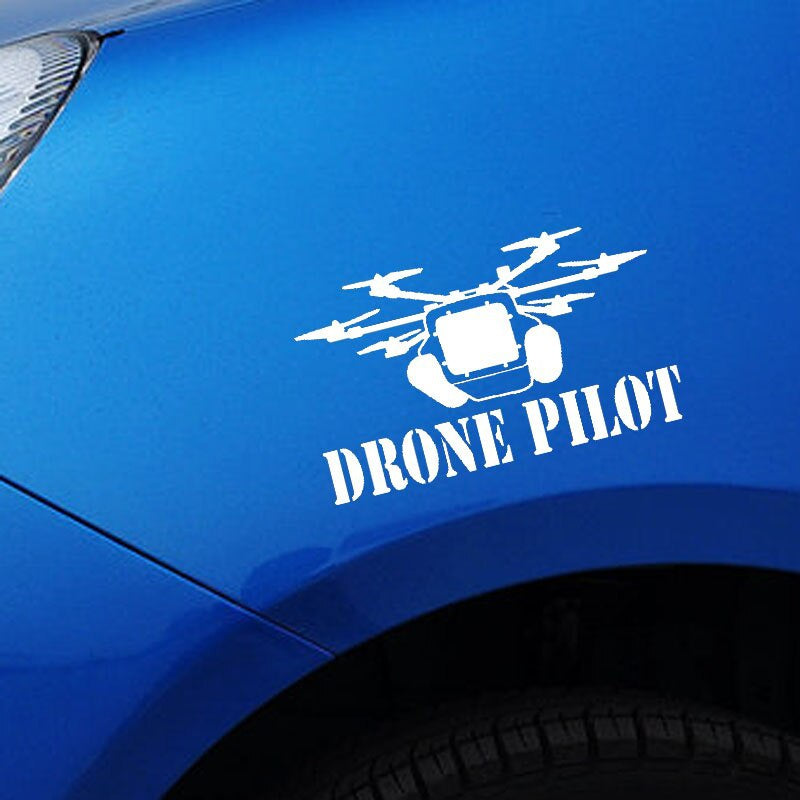 15.2CM*9CM " DRONE PILOT " UAV Drone Personality Car Sticker Vinyl Decal Black/Silver C3-0191