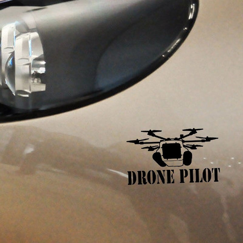 15.2CM*9CM " DRONE PILOT " UAV Drone Personality Car Sticker Vinyl Decal Black/Silver C3-0191