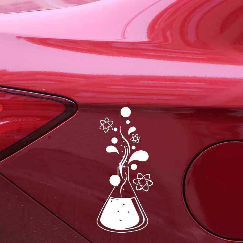 8.3CM*18CM Chemistry Science Atom Molecules Vinly Decal Decor Car Sticker Black/Silver C27-0318