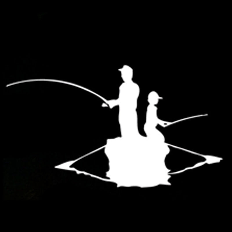 16.3CM*9.2CM Interesting Canoeing Fishing Sports Decor Silhouette Vinyl Car Sticker S9-0692