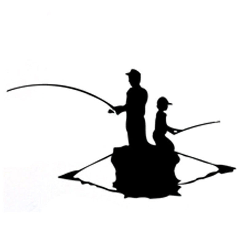 16.3CM*9.2CM Interesting Canoeing Fishing Sports Decor Silhouette Vinyl Car Sticker S9-0692