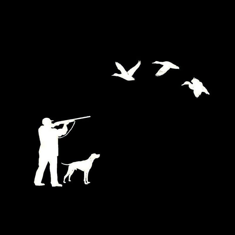 20cm*14.4cm Duck Hunting Hunter Rifle Originality Vinyl Decal Car Sticker Black Silver S6-2718