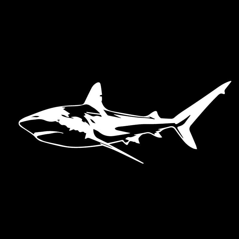 7CM*18.3CM Cool And Handsome Shark Car Decoration Sticker Vinyl Decal Black/Silver C30-0051