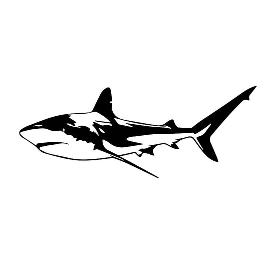 7CM*18.3CM Cool And Handsome Shark Car Decoration Sticker Vinyl Decal Black/Silver C30-0051