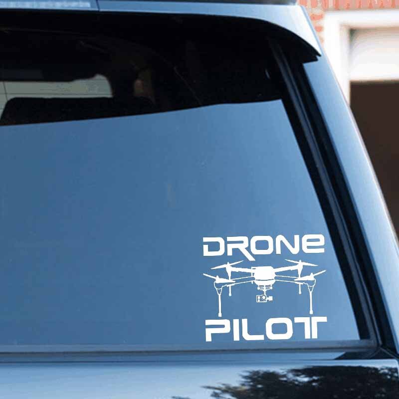 15.5CM*13.3CM " DRONE PILOT " Car Sticker Vinyl Decal UAV Drone Black/Silver C3-0194