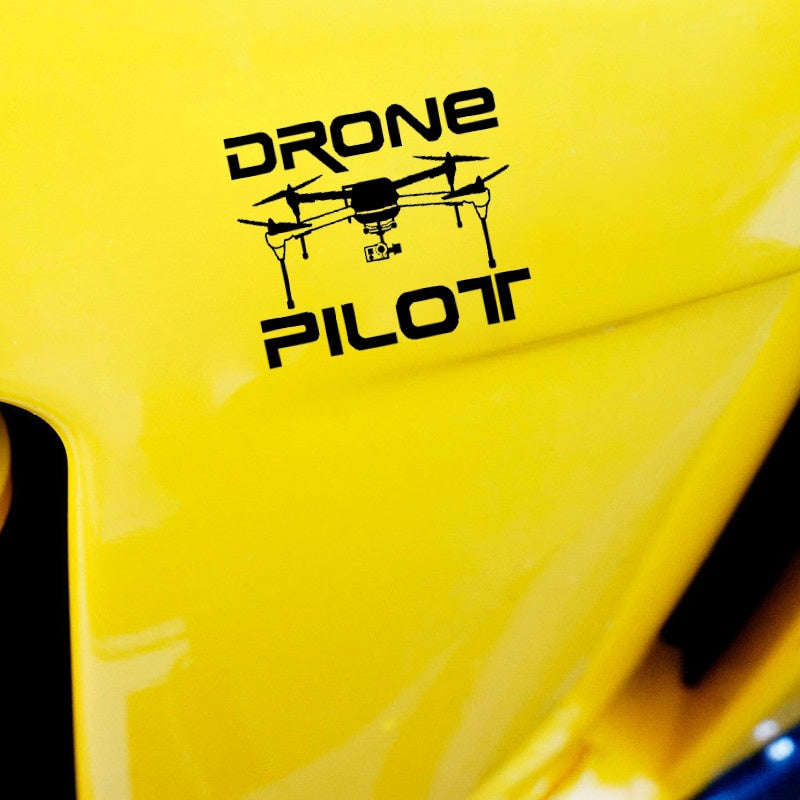 15.5CM*13.3CM " DRONE PILOT " Car Sticker Vinyl Decal UAV Drone Black/Silver C3-0194
