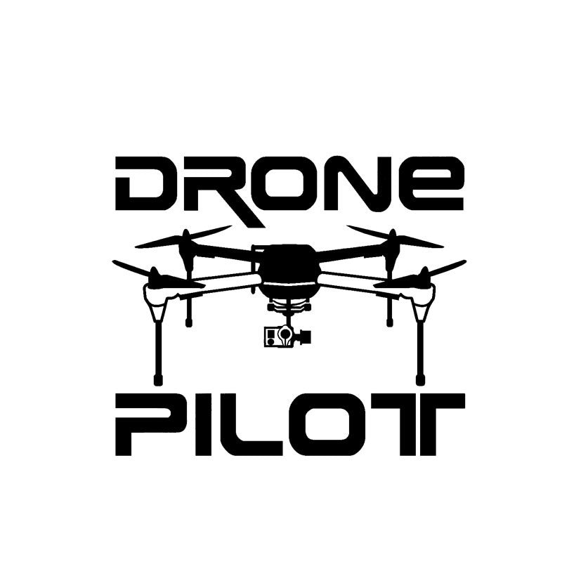15.5CM*13.3CM " DRONE PILOT " Car Sticker Vinyl Decal UAV Drone Black/Silver C3-0194