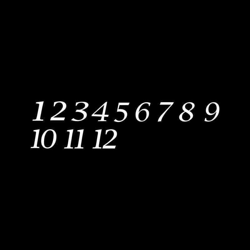 16.7CM*4.2CM Clock Number Set 1 2 3 4 5 6 7 8 9 10 11 12 Car Sticker Vinyl Decal Black/Silver C3-1149