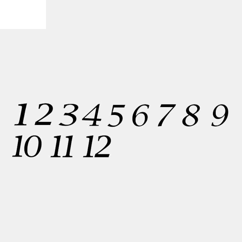 16.7CM*4.2CM Clock Number Set 1 2 3 4 5 6 7 8 9 10 11 12 Car Sticker Vinyl Decal Black/Silver C3-1149