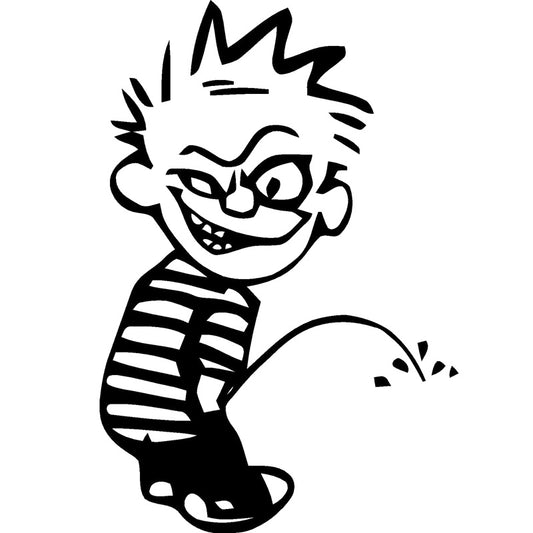 9.5cm*14.1cm Boy Crazy Peeing Funny Vinyl Decals Car Stickers Black/Silver Accessories S6-3308
