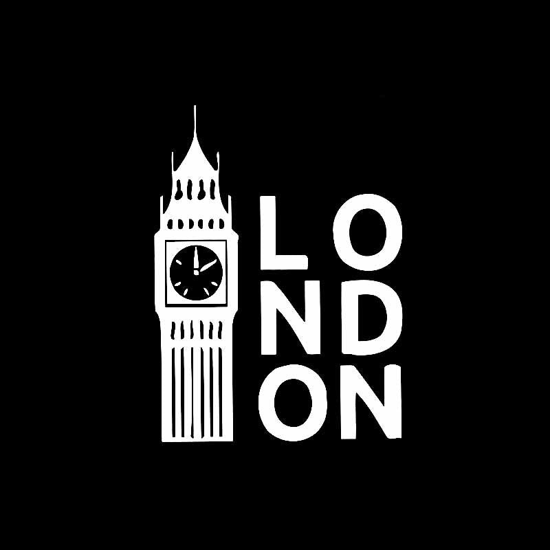 14.9CM*10.9CM Decor Art Vinyl Decal Car Sticker London Tower Clock Black/Silver C3-1119