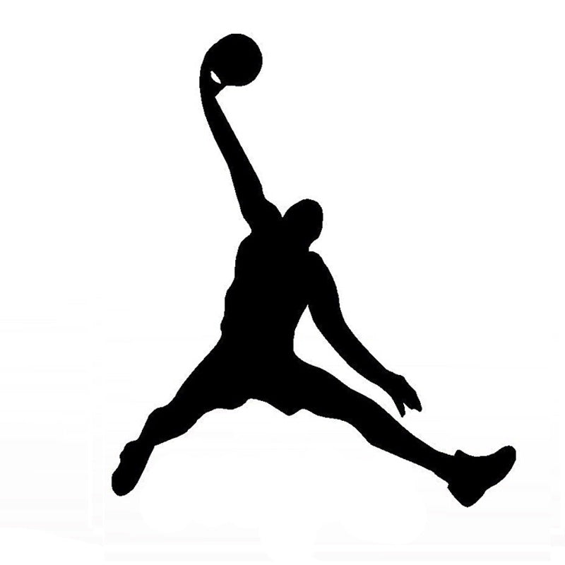 10.5CM*12.2CM Interesting Jump Up The Basketball Car Sticker Vinyl Black/Silver S9-0278