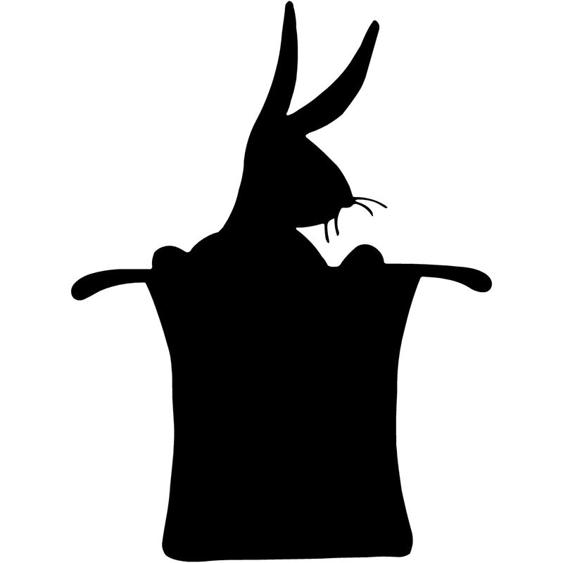 9.9cm*13.2cm Rabbit Hat Magic Magician Decal Interesting Car-styling Car Sticker Black/Silver S6-3494