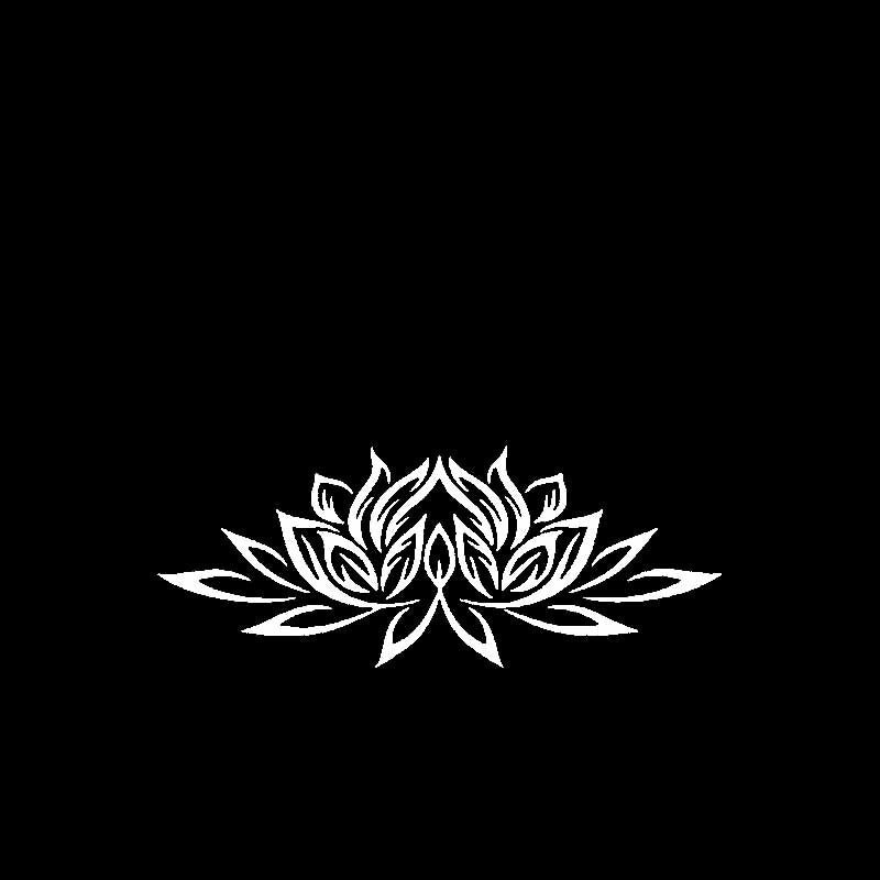 16CM*6.3CM Creative Design Car Sticker Vinyl Decal Blooming Lotus Black/Silver C23-0416