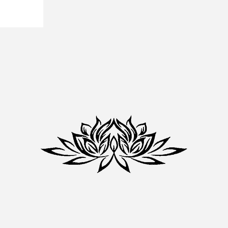 16CM*6.3CM Creative Design Car Sticker Vinyl Decal Blooming Lotus Black/Silver C23-0416