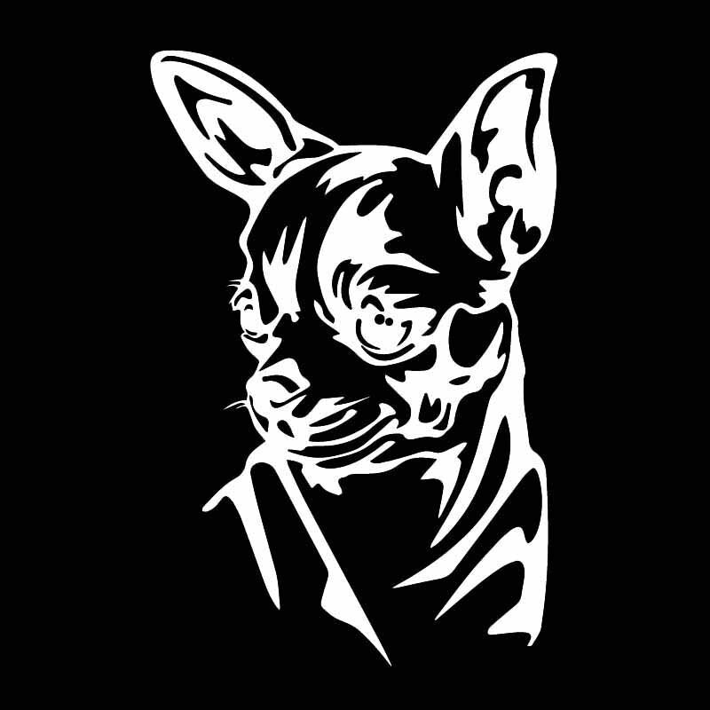 10.8X16.3CM Intereting Chihuahua Decal Vinyl Car Stickers Windows Decor Black/Silver C24-1597