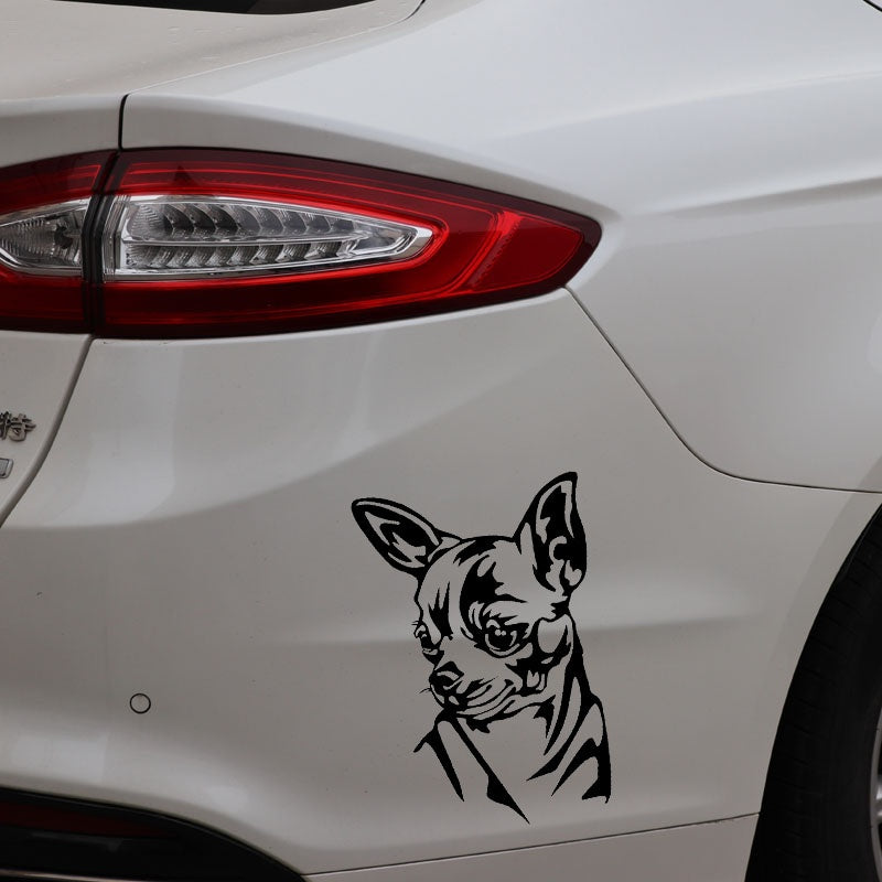 10.8X16.3CM Intereting Chihuahua Decal Vinyl Car Stickers Windows Decor Black/Silver C24-1597