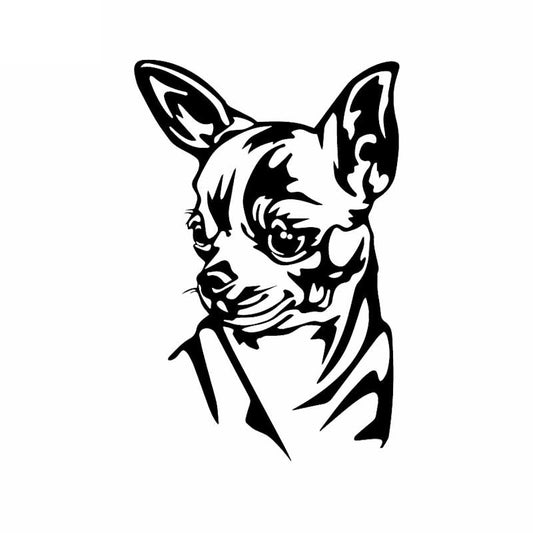 10.8X16.3CM Intereting Chihuahua Decal Vinyl Car Stickers Windows Decor Black/Silver C24-1597