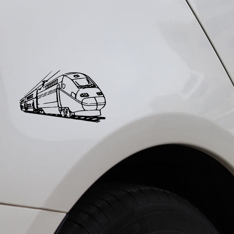 18CM*11.8CM Modern Train Car Sticker Transport Vinyl Decal Black/Silver C3-1780