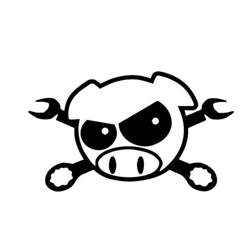 14.2X8.3CM FUNNY Rally Pig Wrenches Vinyl Car Sticker Decal Accessories Car-styling S6-2176