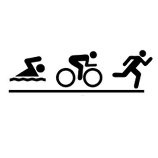 18.1CM*5.3CM Interesting Triathlon Sports Vinyl Car Sticker Silhouette Decor S9-0687