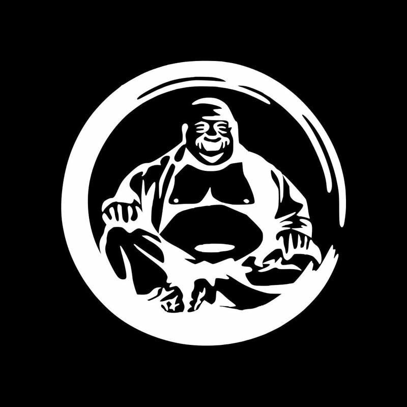15.6CM*15.6CM Maitreya Buddha Buddhism Vinyl Decal Car Sticker Black/Silver C3-1496