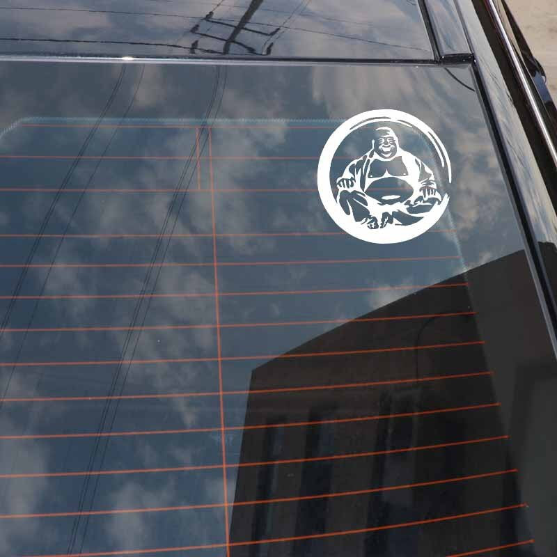 15.6CM*15.6CM Maitreya Buddha Buddhism Vinyl Decal Car Sticker Black/Silver C3-1496