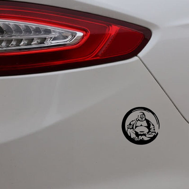 15.6CM*15.6CM Maitreya Buddha Buddhism Vinyl Decal Car Sticker Black/Silver C3-1496