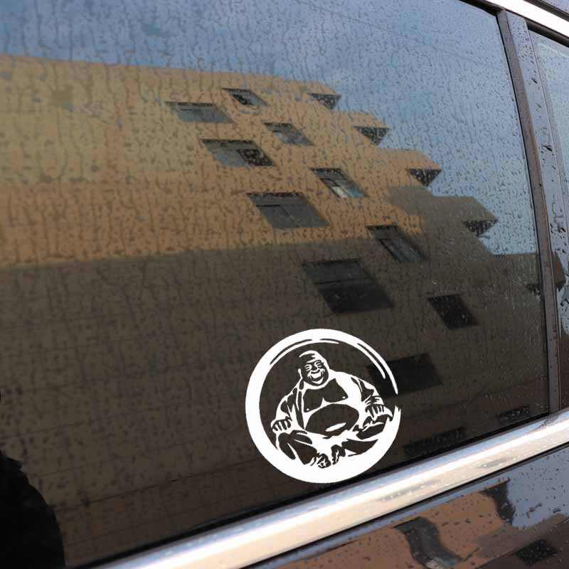 15.6CM*15.6CM Maitreya Buddha Buddhism Vinyl Decal Car Sticker Black/Silver C3-1496