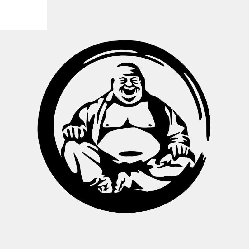 15.6CM*15.6CM Maitreya Buddha Buddhism Vinyl Decal Car Sticker Black/Silver C3-1496