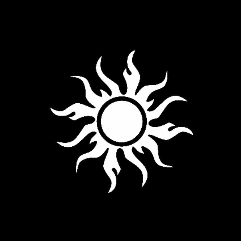 13.7CM*13.7CM Vinyl Decal Sun Beam Star Inscription India Buddhism Black/Silver C3-1508