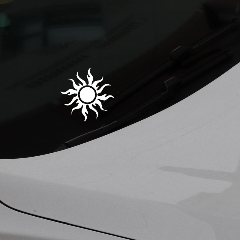 13.7CM*13.7CM Vinyl Decal Sun Beam Star Inscription India Buddhism Black/Silver C3-1508