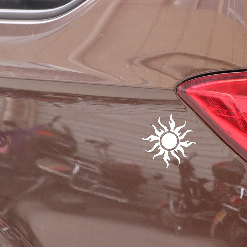 13.7CM*13.7CM Vinyl Decal Sun Beam Star Inscription India Buddhism Black/Silver C3-1508
